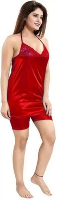 mysie Women Nighty Set(Red)