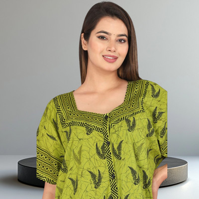 Shakti enterpries Women Nighty(Green)