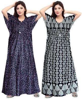 Hirdya Fashion Hub Women Nighty Set(Dark Blue)