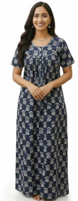 cuiteshop Women Nighty(Dark Blue)