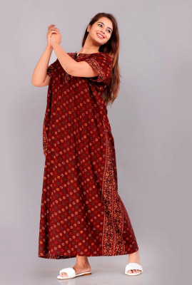 Saicreation Women Nighty(Multicolor)