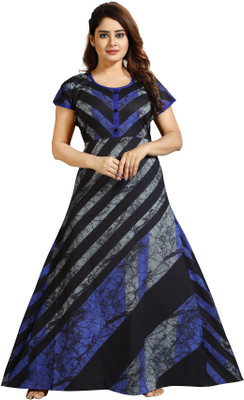 INNER BEATS Women Nighty(Blue)