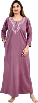 MIAVII CREATION Women Nighty(Purple)