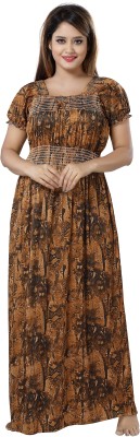 SHOPPING STATION Women Nighty(Brown)