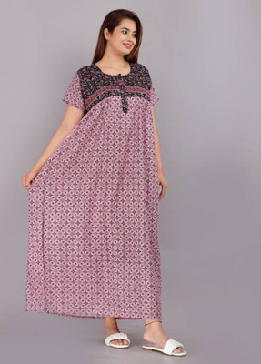 Toomley Women Nighty(Pink)