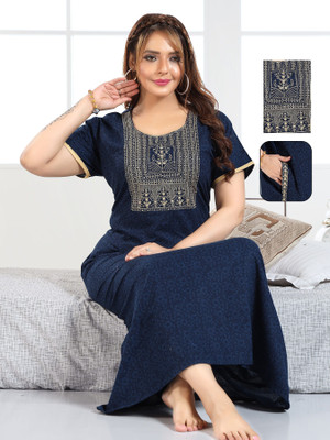 BAILEY SELLS Women Nighty(Blue)