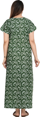 AakarShana Women Nightdress(Green)