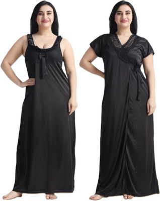TASN Women Nighty Set(Black)