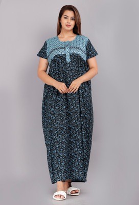 VILAKSHAN Women Nighty(Green)