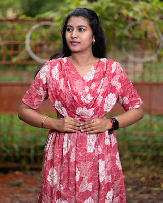 Mayaval Women Maternity/Nursing Nighty(Orange)