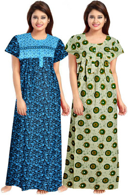 Hans Crafted Women Nighty Set(Multicolor)