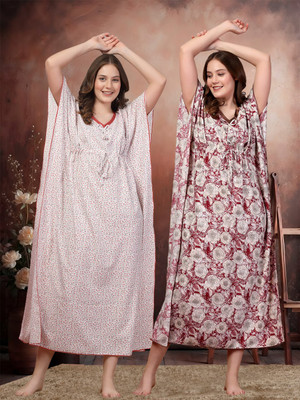 Klotthe Women Nighty(Multicolor)