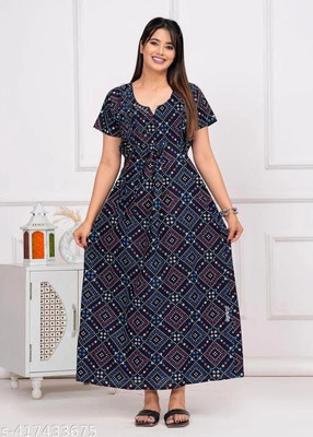 DEEPALI CREATION Women Nighty(Blue)