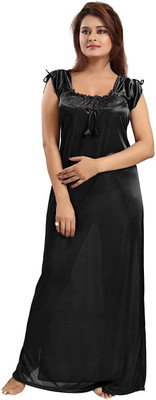 Rangmor Women Nighty(Black)