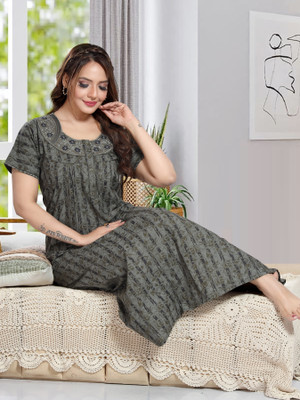 MANUSHREE Women Nighty(Green)