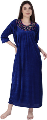 ovida Women Nightdress(Blue)