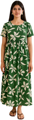 Juana Women Maternity/Nursing Nighty(Green)