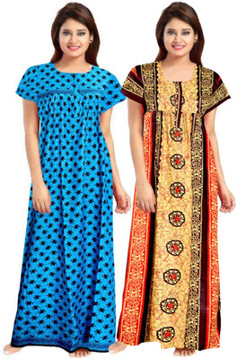 VRSU Women Nighty Set(Multicolor)