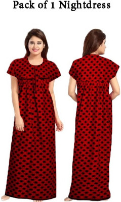 ROOPYATI Women Nighty(Red)
