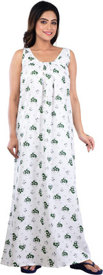 Piyali's Creation Women's Women Nighty(White)