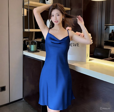 rani industries Women Nighty with Robe(Blue)