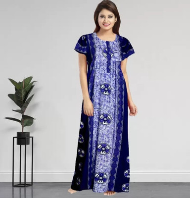 Toomley Women Nighty(Blue)