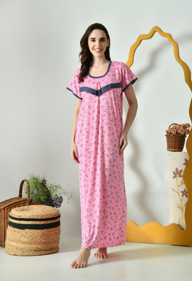 San Apparels Women Nighty(Pink)