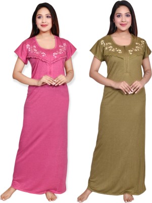 SHRI RADHEY FASHION Women Maternity/Nursing Nighty(Multicolor)