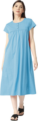 zebu Women Nighty(Light Blue)