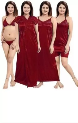 ERAD Women Nighty Set(Maroon)