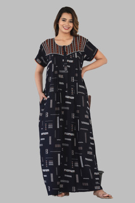 G4Girl Women Nightdress(Dark Blue)