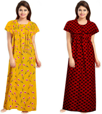 Sarika Fashion Women Nighty Set(Yellow)