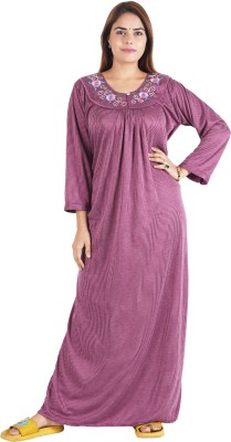 Bonjour Fashion Women Nighty(Purple)