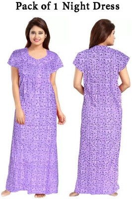 nayra enterprieses Women Nighty(Purple)