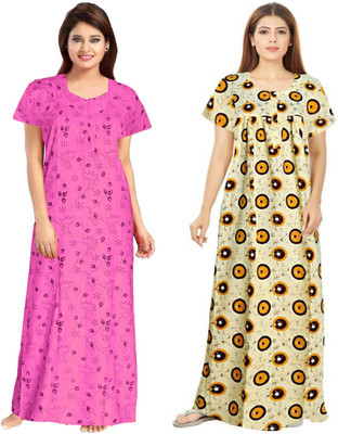 SILVER ORGANISATION Women Nighty(Multicolor)