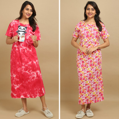 Mayaval Women Maternity/Nursing Nighty(Multicolor)