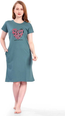 HR creation Women Nighty(Dark Green)