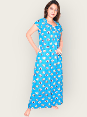 KriPal Women Nighty(Blue)