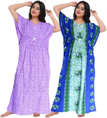 PINK CITY MART Printed Pure Cotton Women Kaftan