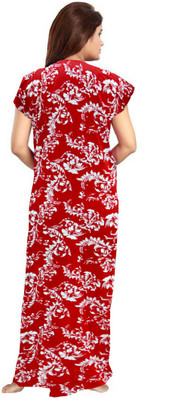 AakarShana Women Nightdress(Red)