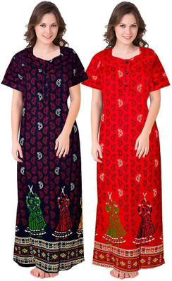 Geet Ethnica Women Nighty(Multicolor)