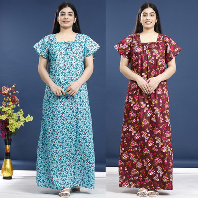 DivyaFashion Women Nighty(Multicolor)