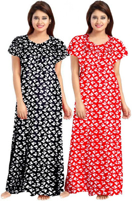 LA fashion Women Nighty(Multicolor)