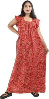 BDROX Women Nighty(Red)