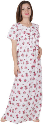 LDHSATI Women Nighty(White)