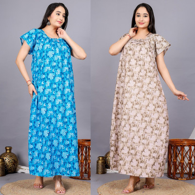 DivyaFashion Women Nighty(Multicolor)