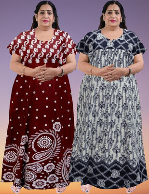 LUXURIOUS DESIGN Women Nighty Set(Multicolor)