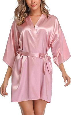 Ananth Pink Free Size Bath Robe(1bath rope, For: Women, Pink)