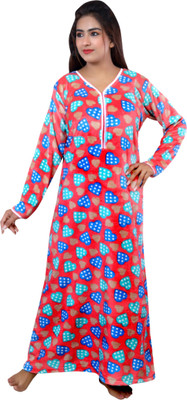 NACNO Women Nighty(Red)