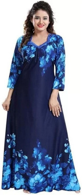 HR creation Women Nighty(Blue)